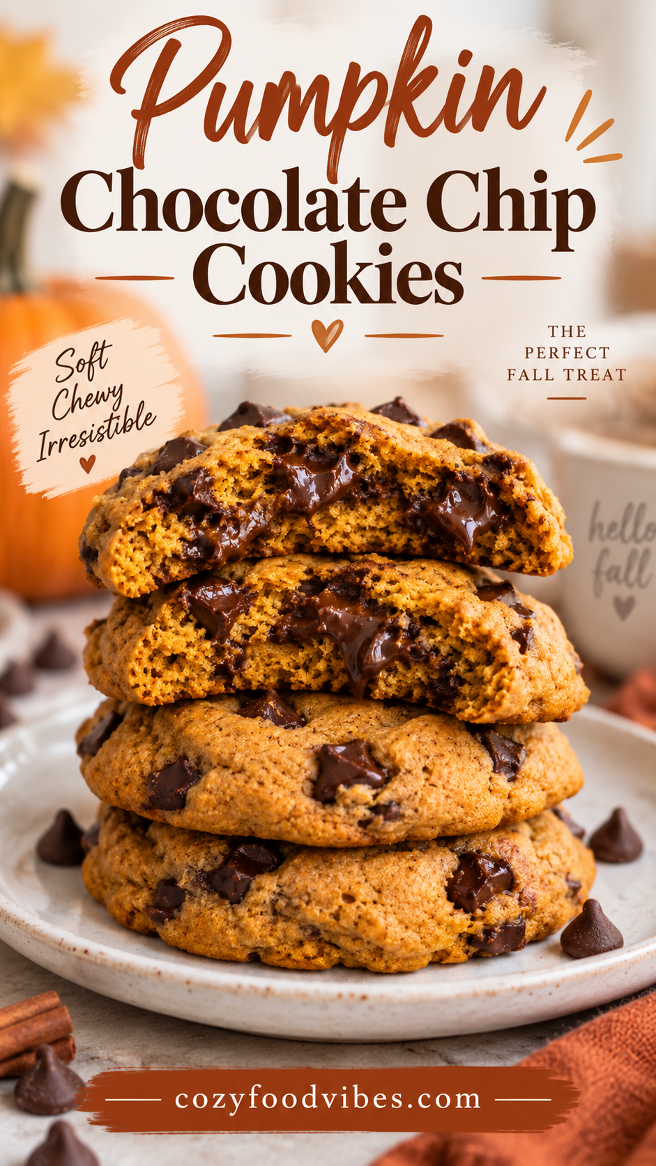 Pumpkin chocolate chip cookie dough with chocolate chips